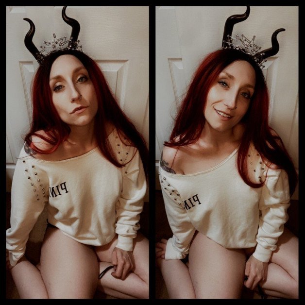 Photo by Ur Good Pal Shittney with the username @Shittney, who is a star user,  June 30, 2021 at 12:12 PM and the text says 'Someone gave this bitch horns.
And then a tiara. #yourgoodpalshittney #ohio #cyberslut101 #hellosharesome'