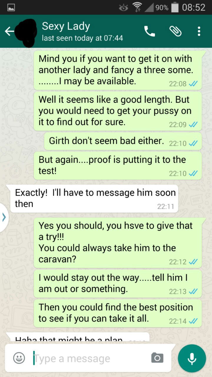 Photo by Alextom88 with the username @Alextom88,  June 22, 2017 at 6:53 PM and the text says 'hotwifetexts:
hotwifesextext:

3 of 4

This is a WhatsApp conversation between my woman, who has a regular fuck buddy, and myself. 

We gave a game we play, where she gets a points target and challenges, to do by the end of the year. Various points are..'