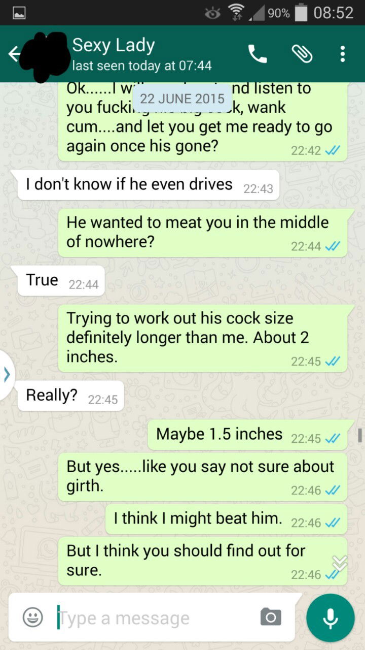 Photo by Alextom88 with the username @Alextom88,  June 22, 2017 at 6:53 PM and the text says 'hotwifetexts:
hotwifesextext:

3 of 4

This is a WhatsApp conversation between my woman, who has a regular fuck buddy, and myself. 

We gave a game we play, where she gets a points target and challenges, to do by the end of the year. Various points are..'