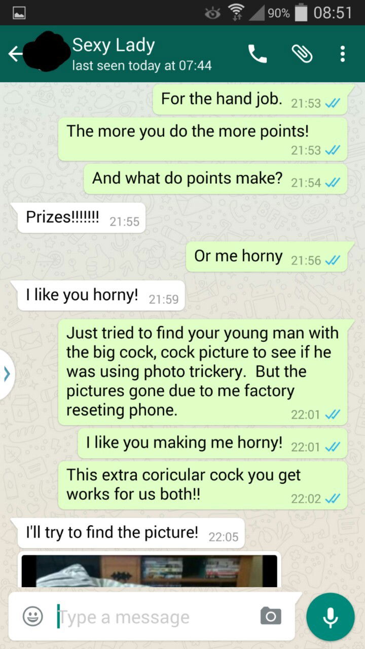 Photo by Alextom88 with the username @Alextom88,  June 22, 2017 at 6:53 PM and the text says 'hotwifetexts:
hotwifesextext:

2 of 4

This is a WhatsApp conversation between my woman, who has a regular fuck buddy, and myself. 

We gave a game we play, where she gets a points target and challenges, to do by the end of the year. Various points are..'