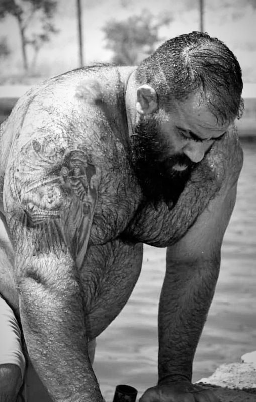 Photo by Sir Maci with the username @SirMaci,  July 13, 2021 at 9:39 AM. The post is about the topic Gay Bears and the text says 'Water Bear - Vízimedve
#gay #bear #hairy #muscle #beard #tattoo #inked #wet #nedves #vizes #tetovalt #szakall #izmos #szoros #medve #maci #meleg'