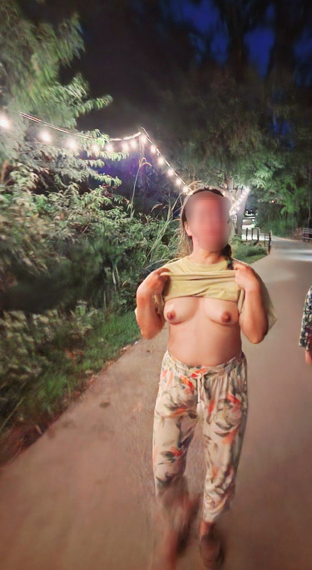 Photo by FoxyWife4Life with the username @FoxyWife4Life, who is a star user,  September 4, 2023 at 11:02 AM. The post is about the topic Naked in public and the text says 'Flashing just as we pass people on trail. https://onlyfans.com/FoxyWife4Life'