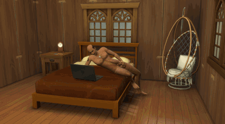 Photo by Sims4Men with the username @Sims4Men, who is a verified user,  June 29, 2024 at 9:45 PM. The post is about the topic Gay and the text says 'I love internet Porn'