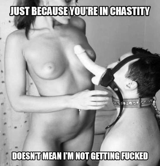Photo by Lexie FutureHotwife? with the username @Lexie13,  June 19, 2023 at 1:34 PM. The post is about the topic Chastity captions and the text says 'ooh, I like the naughtiness!'