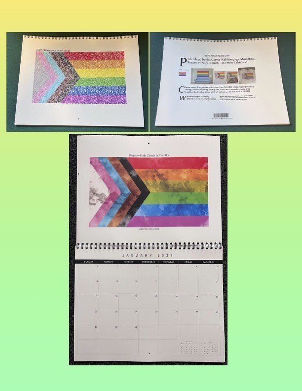Photo by coachkarl with the username @coachkarl, who is a brand user,  December 5, 2023 at 1:43 PM and the text says '2024 Calendars now shipping! 2024 Calendar! Dec 2023 to Dec 2024. 13 months. Each month with its own LGBT Pride Flag. 
https://www.amazon.com/dp/B0CP8BCC75?tag=wwwnickbaerco-20'