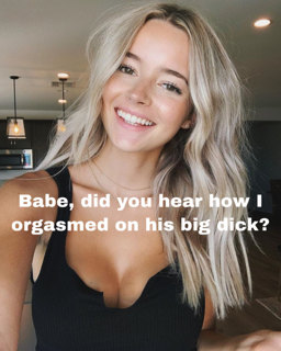 Photo by Mr. & Mrs. V with the username @sieficktfremd,  September 8, 2020 at 5:40 PM. The post is about the topic Cuckold Captions and the text says '🚺: "I hope I wasn't too loud..."


#cuckold #cheating #hotwife #stag #vixen'