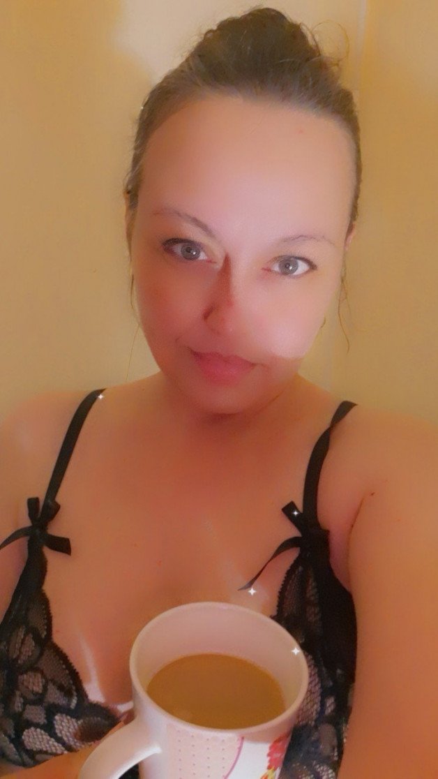 Photo by doll2kk with the username @doll2kk, who is a star user,  August 26, 2023 at 9:49 AM. The post is about the topic Findome and the text says 'While I drink my coffee, you can cum in yours! 

#cei #findom #humiliation #paypig'