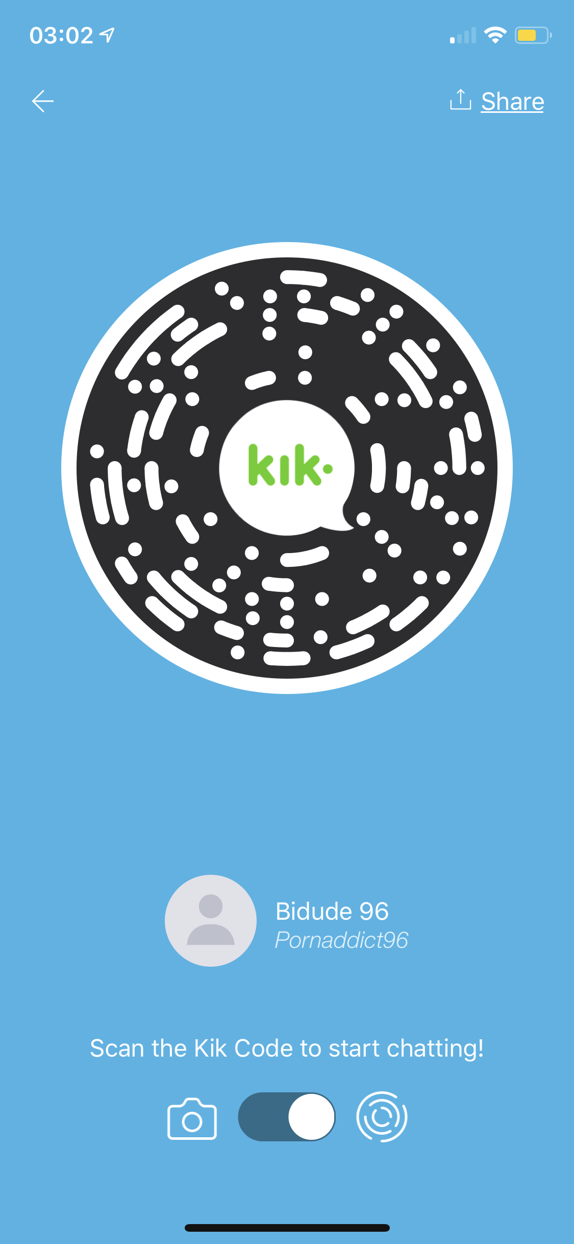 Photo by Bi-dude96 with the username @Bi-dude96,  August 9, 2020 at 1:03 AM. The post is about the topic Dirty kik and the text says 'Anyone free to add me, I'd love to talk to y'all ❤️'