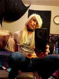 Photo by Kalliesissy with the username @Kalliesissy,  August 20, 2020 at 10:47 AM. The post is about the topic Trans and the text says 'a couple pics of me with Blond'
