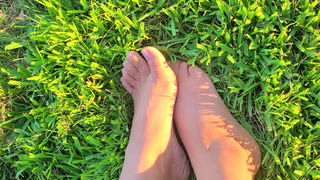 Photo by princessveronicatoes with the username @princessveronicatoes, who is a star user,  August 24, 2020 at 2:04 AM. The post is about the topic Feet of the moment and the text says 'bare feet on grass'