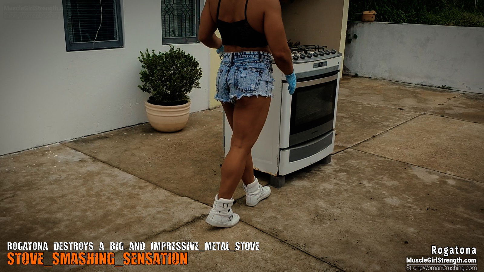 Album by MusclegirlStrength with the username @MusclegirlStrength, who is a brand user,  September 26, 2023 at 5:00 PM and the text says '🔥🔥🔥 Check out the amazing video of Rogatona destroying a Big and Impressive Metal Stove! 🔥🔥🔥 Get your membership now to watch it at www.strongwomancrushing.com 💪 #StrongWomanCrushing #Rogatona #MetalStove #CrushingGoals #WomenPower'