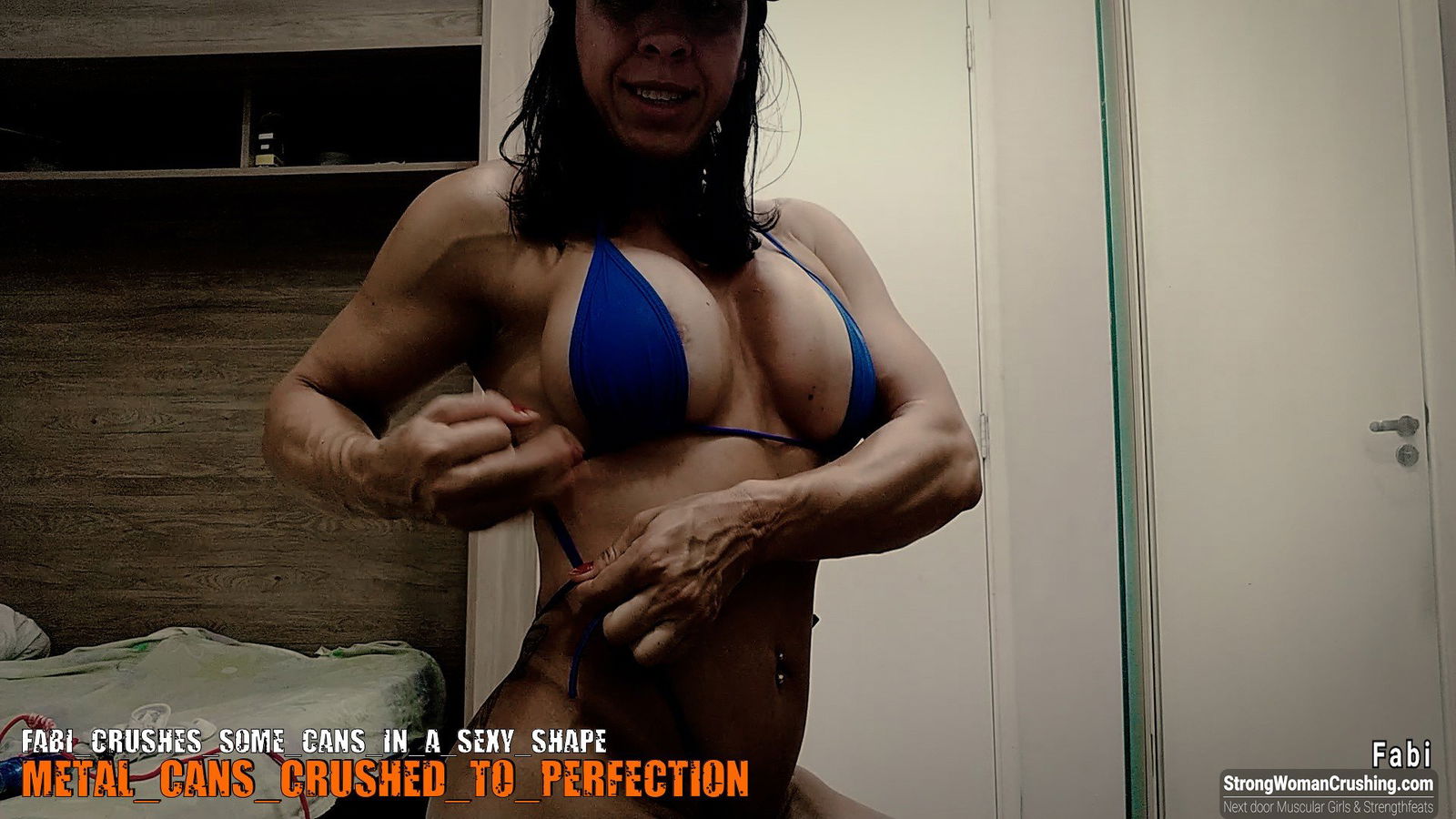 Album by MusclegirlStrength with the username @MusclegirlStrength, who is a brand user,  October 17, 2023 at 3:07 AM and the text says '🔥 Get ready to be amazed! 🔥

Watch Fabi, the epitome of strength and beauty, CRUSH cans like never before! 💪💥

Witness her powerful muscles in action and feel the adrenaline rush! 😱🔝

Don't miss out on this jaw-dropping video, only at..'