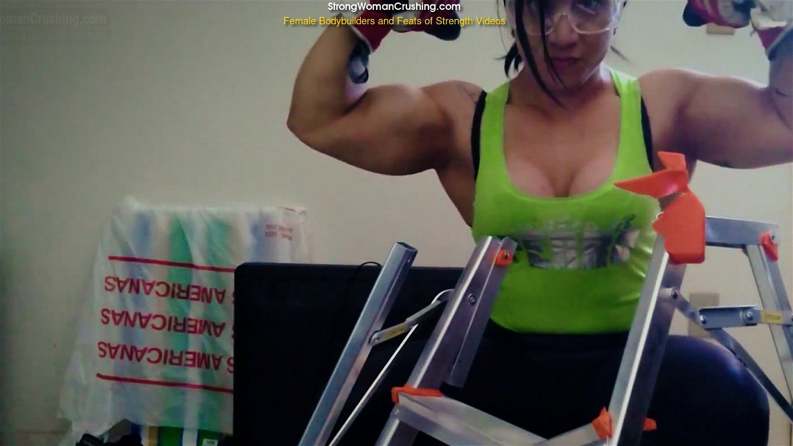 Photo by MusclegirlStrength with the username @MusclegirlStrength, who is a brand user,  April 18, 2024 at 2:51 AM and the text says 'Muscle Goddess Karla Bachiega Crushes Metal with Massive Biceps!: StrongWomanCrushing.com

#musclegirl #musclegirllove #femalemuscle #femalemuscles #featsofstrength #StrengthInBeauty #MusclesAndGrace #PowerfulWomen'