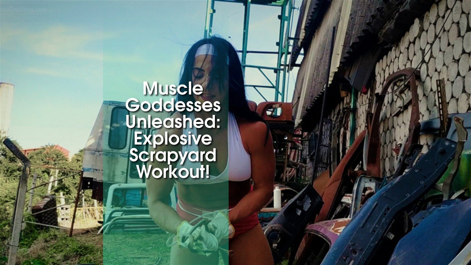 Photo by MusclegirlStrength with the username @MusclegirlStrength, who is a brand user,  January 8, 2024 at 3:31 PM and the text says 'Muscle Goddesses Unleashed: Explosive Scrapyard Workout!
https://bit.ly/3GgcvzU

#MuscularFemales #StrongWomen #FemaleBodybuilders #MuscleGirls #FlexingMuscles #FeatsOfStrength #LiftingCars #BendingMetal #CrushingThings #PowerfulWomen #SensualMuscles..'