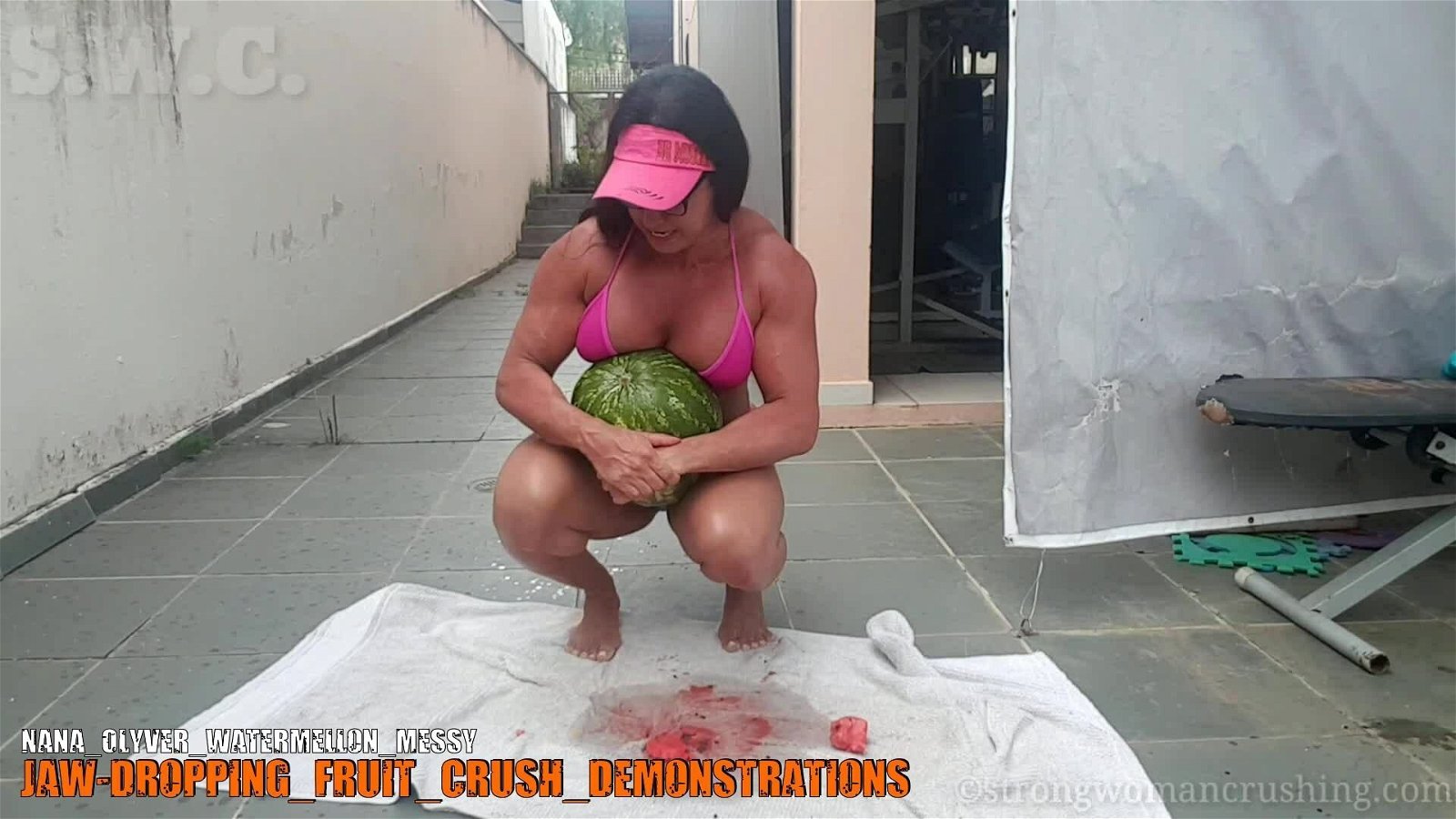 Photo by MusclegirlStrength with the username @MusclegirlStrength, who is a brand user,  September 22, 2023 at 3:01 PM and the text says '🍉🤩Who's ready to watch the hilarious video of 🤴Nana Olyver eating Watermelon 🍉Messy with Nana? 🤩Get your membership & watch now at www.strongwomancrushing.com 🤩 #watermelon #NanaOlyver #messywithNana #strongwomancrushing #membership'