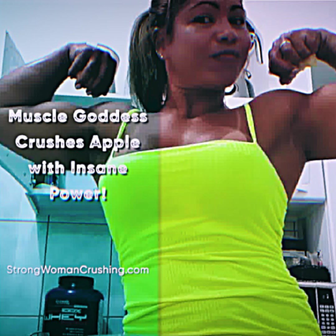 Photo by MusclegirlStrength with the username @MusclegirlStrength, who is a brand user,  January 17, 2024 at 10:28 PM and the text says 'Muscle Goddess Crushes Apple with Insane Power! 
Full Video: https://bit.ly/3rMry0o 

Experience the raw power and sensuality of muscular female bodybuilders as they flex their muscles, bend metal, lift cars, and crush things at..'