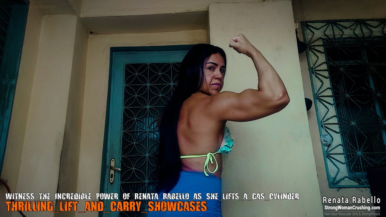Photo by MusclegirlStrength with the username @MusclegirlStrength, who is a brand user,  September 14, 2023 at 9:11 PM and the text says '👀Want to see the 💪incredible 💪power of Renata Rabello as she lifts a gas cylinder? 🤩Get your 🆕membership now and check out the video at www.strongwomancrushing.com 📲 #RenataRabello #IncrediblePower #StrongWoman #GasCylinder #Membership'