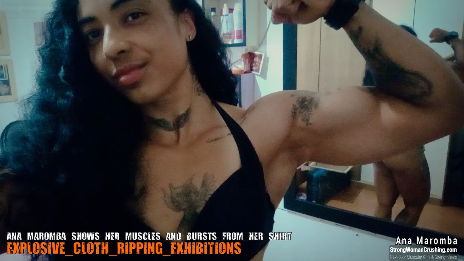 Photo by MusclegirlStrength with the username @MusclegirlStrength, who is a brand user,  October 18, 2023 at 10:36 PM and the text says '🔥 Join the www.strongwomancrushing.com community today! 🔥

💪 Watch Ana Maromba unleash her incredible muscles and burst from her shirt in this jaw-dropping video! 💪

Click here to become a member now! 🎬

#FemaleBodybuilders #MuscleWomen..'