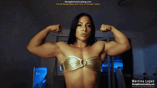 Photo by MusclegirlStrength with the username @MusclegirlStrength, who is a brand user,  June 2, 2024 at 12:34 PM and the text says 'Martina Lopez Crush Metal with Her Superhuman Strength!:
https://www.strongwomancrushing.com/2021/11/22/martina-lopez-super-strong-bends-metal-with-her-muscles-and-power/

Martina uses her big strong muscles and bends some metal bars

#musclegirl..'