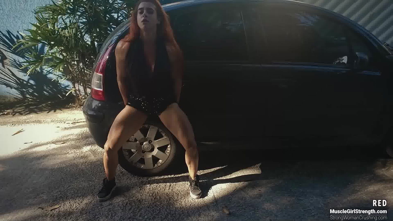 Album by MusclegirlStrength with the username @MusclegirlStrength, who is a brand user,  February 26, 2024 at 12:09 PM and the text says 'Muscle Queen Crushes Car! Watch RED's Epic Feat of Strength!
Full Video: https://bit.ly/3mNPWv7

Indulge in the power and allure of muscular female bodybuilders bending metal, lifting cars, and flexing their strong biceps on our site today!..'