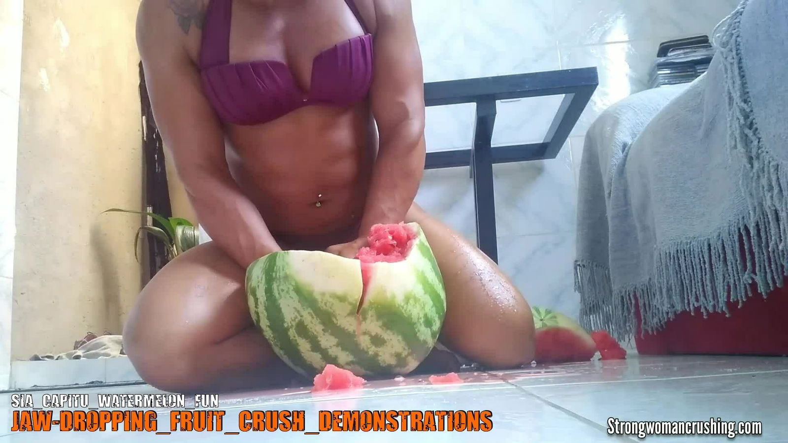 Album by MusclegirlStrength with the username @MusclegirlStrength, who is a brand user,  October 27, 2023 at 12:42 PM and the text says '💪 www.strongwomancrushing.com ❤️

🎥 Watch the Powerful Sia Capitu in Action! 🌟

Become a member today and gain access to exclusive videos featuring our incredible model, Siacapitu. 💪

Join now and witness her strength! 🚀

#femalebodybuilders..'