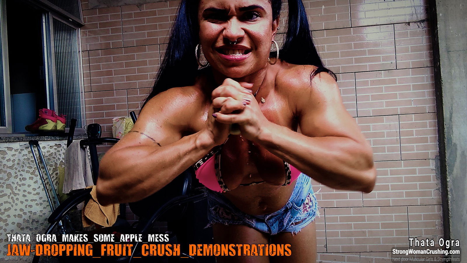 Album by MusclegirlStrength with the username @MusclegirlStrength, who is a brand user,  September 6, 2023 at 7:40 PM and the text says '🤩👩‍🍳 Get ready to learn from the best! 🤩👩‍🍳 Watch the amazing video of @ThataOgra as she makes some delicious apple mess! 🍎 🤤 Get your membership now at www.strongwomancrushing.com 💪 🔥 #StrongWomanCrushing #AppleMess #ThataOgra #Delicious..'