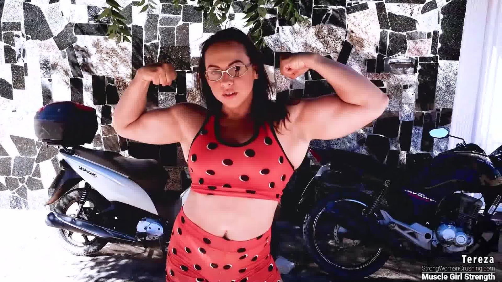 Album by MusclegirlStrength with the username @MusclegirlStrength, who is a brand user,  February 28, 2024 at 5:17 PM and the text says 'Unbelievable Strength: Tereza Lifts Motorcycle and Scooter!
Full Video: https://bit.ly/3y7A4bB

Experience the sheer power and sensuality of muscular female bodybuilders showcasing their strength through jaw-dropping feats - from lifting cars to..'