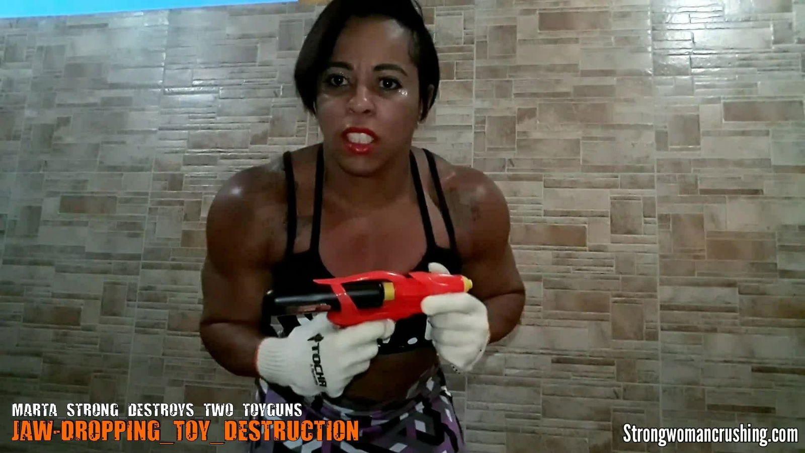 Album by MusclegirlStrength with the username @MusclegirlStrength, who is a brand user,  October 20, 2023 at 2:17 AM and the text says '🔥 Join our Exclusive Membership Now! 🔥

🎞️ Watch Marta Strong crush two toy guns and more amazing videos! 🚀

🔗 Visit www.strongwomancrushing.com

#femalebodybuilders #musclewomen #strengthdisplay #featsofstrength #bendingmetal #liftingcars..'