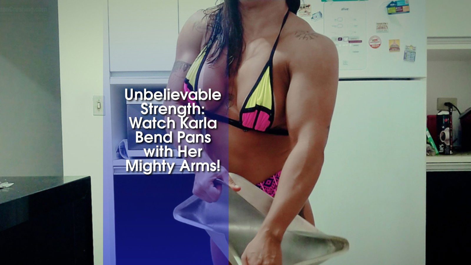 Album by MusclegirlStrength with the username @MusclegirlStrength, who is a brand user,  January 10, 2024 at 3:45 AM and the text says 'Unbelievable Strength: Watch Karla Bend Pans with Her Mighty Arms!
https://bit.ly/33fzH36
#MuscularGoddesses #PowerfulWomen #FlexingFemales #StrengthAndSensuality #IronQueens #MuscleCrushMonday #BendItLikeHercules #LiftLikeAGoddess #CarCrushingChicks..'