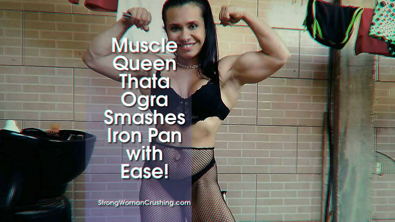 Album by MusclegirlStrength with the username @MusclegirlStrength, who is a brand user,  February 26, 2024 at 11:36 PM and the text says 'Muscle Queen Thata Ogra Smashes Iron Pan with Ease!
Full Video: https://bit.ly/35r8V9m

Indulge in the power and sensuality of muscular female bodybuilders flexing their muscles, bending metal, lifting cars, and crushing things on our site!..'