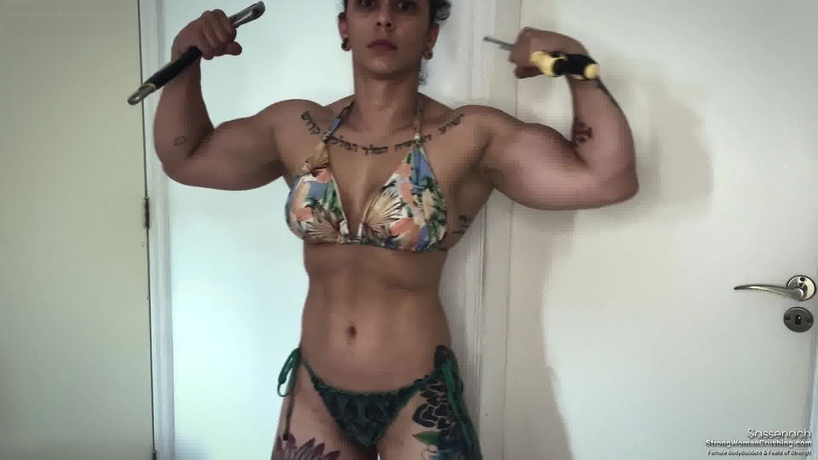 Album by MusclegirlStrength with the username @MusclegirlStrength, who is a brand user,  February 23, 2024 at 2:56 PM and the text says 'Sassenach She-Hulk Obliterates Metal Tools with Insane Strength!
Full Video: https://bit.ly/3UL5OR2

Experience the power and sensuality of muscular female bodybuilders crushing metal, lifting cars, and flexing their muscles - indulge in the ultimate..'