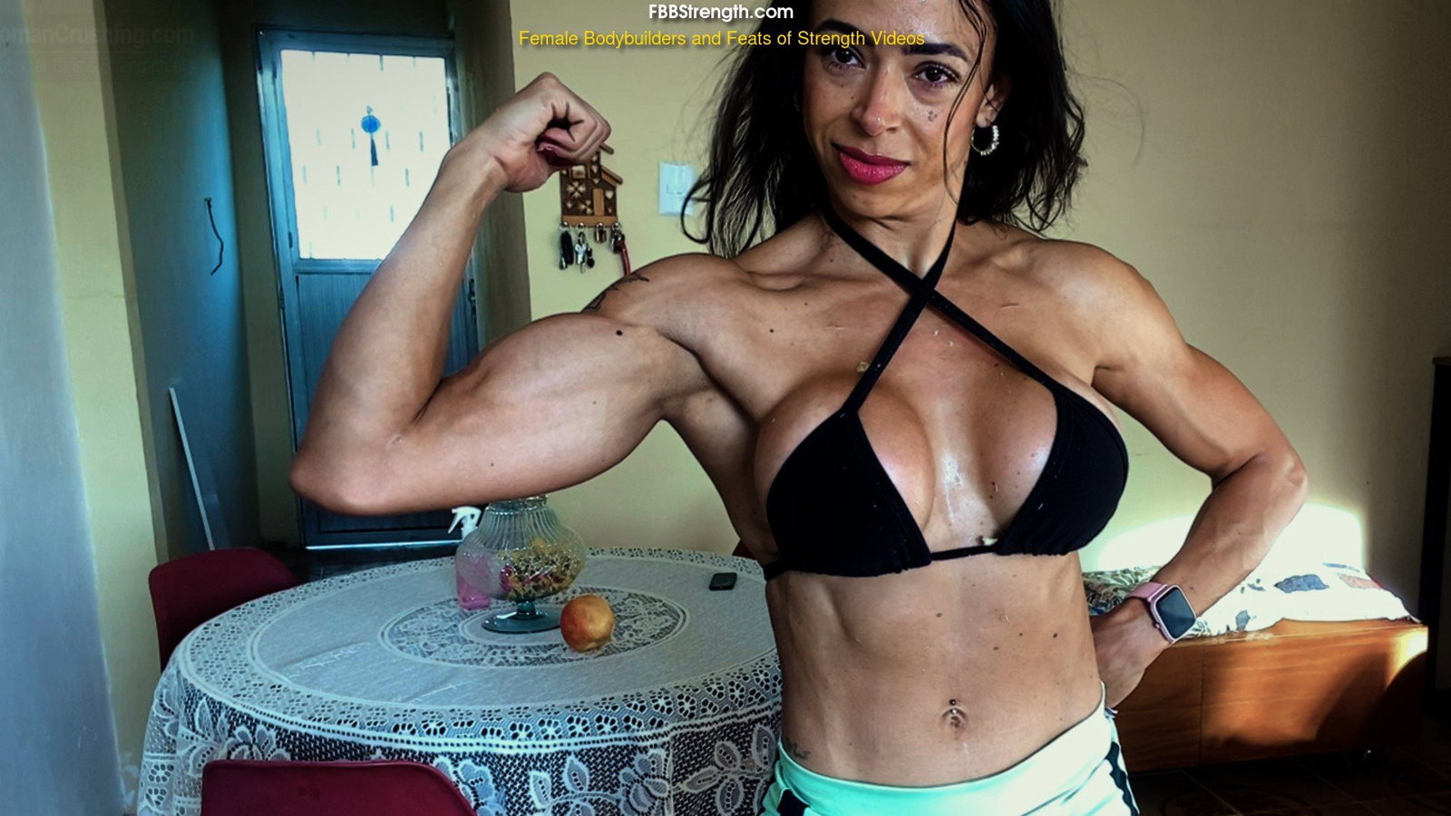 Photo by MusclegirlStrength with the username @MusclegirlStrength, who is a brand user,  April 13, 2024 at 12:17 PM and the text says 'Muscle Goddess Lidia Crushes Apples with Insane Strength!: StrongWomanCrushing.com

#musclegirl #musclegirllove #femalemuscle #femalemuscles #featsofstrength #StrongAppleSquad #MuscleCrushMonday #PowerfulFruitWarriors'
