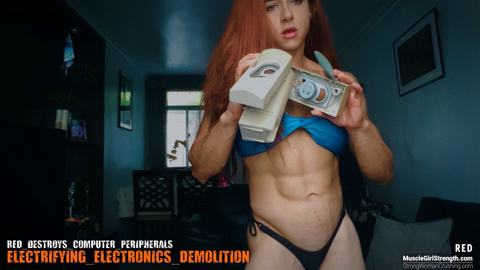 Photo by MusclegirlStrength with the username @MusclegirlStrength, who is a brand user,  January 7, 2024 at 3:40 PM and the text says 'Muscle Goddess RED Obliterates Computer Gear!
Link: https://bit.ly/3mEv4GF

#MuscularFemales #StrongGirls #BendMetal #FlexingMuscles #FeatsOfStrength #PowerfulWomen #LiftingCars #CrushingThighs #SensualStrength #MuscleGoddesses #FemaleBodybuilding..'