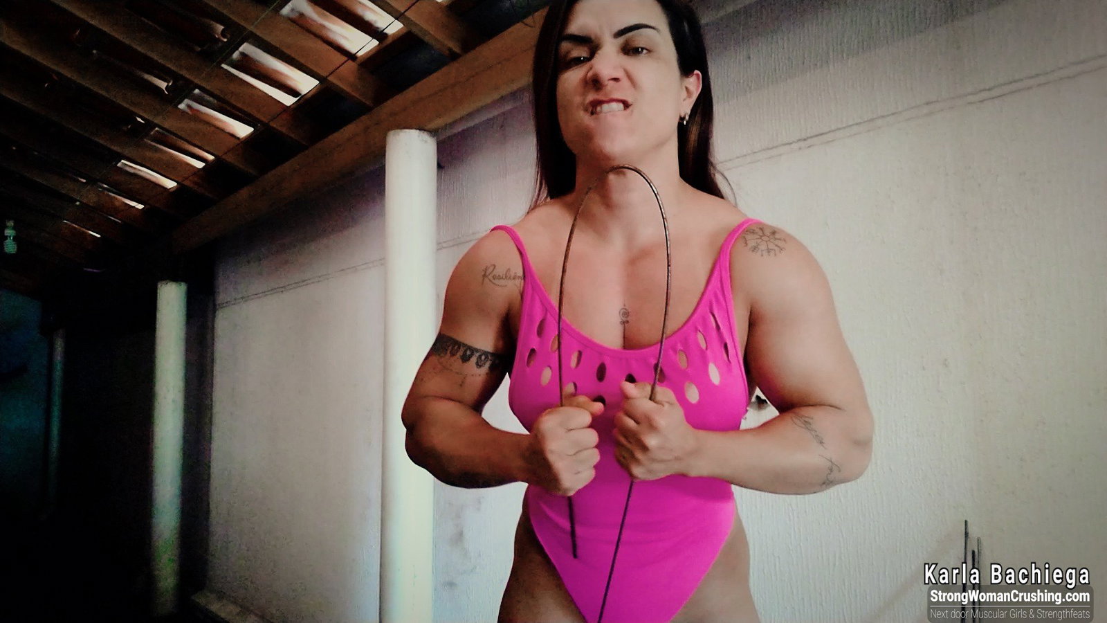 Watch the Photo by MusclegirlStrength with the username @MusclegirlStrength, who is a brand user, posted on August 22, 2023 and the text says '💪🏼 Get ready to watch Karla Bachiega crush it in her pink leotard! 🤩 Buy a membership to watch the video on @strongwomancrushing 💻 #strongwomancrushing #pinkleotard #karla #barbend #fitnessmotivation 🔥 https://www.strongwomancrushing.com/'
