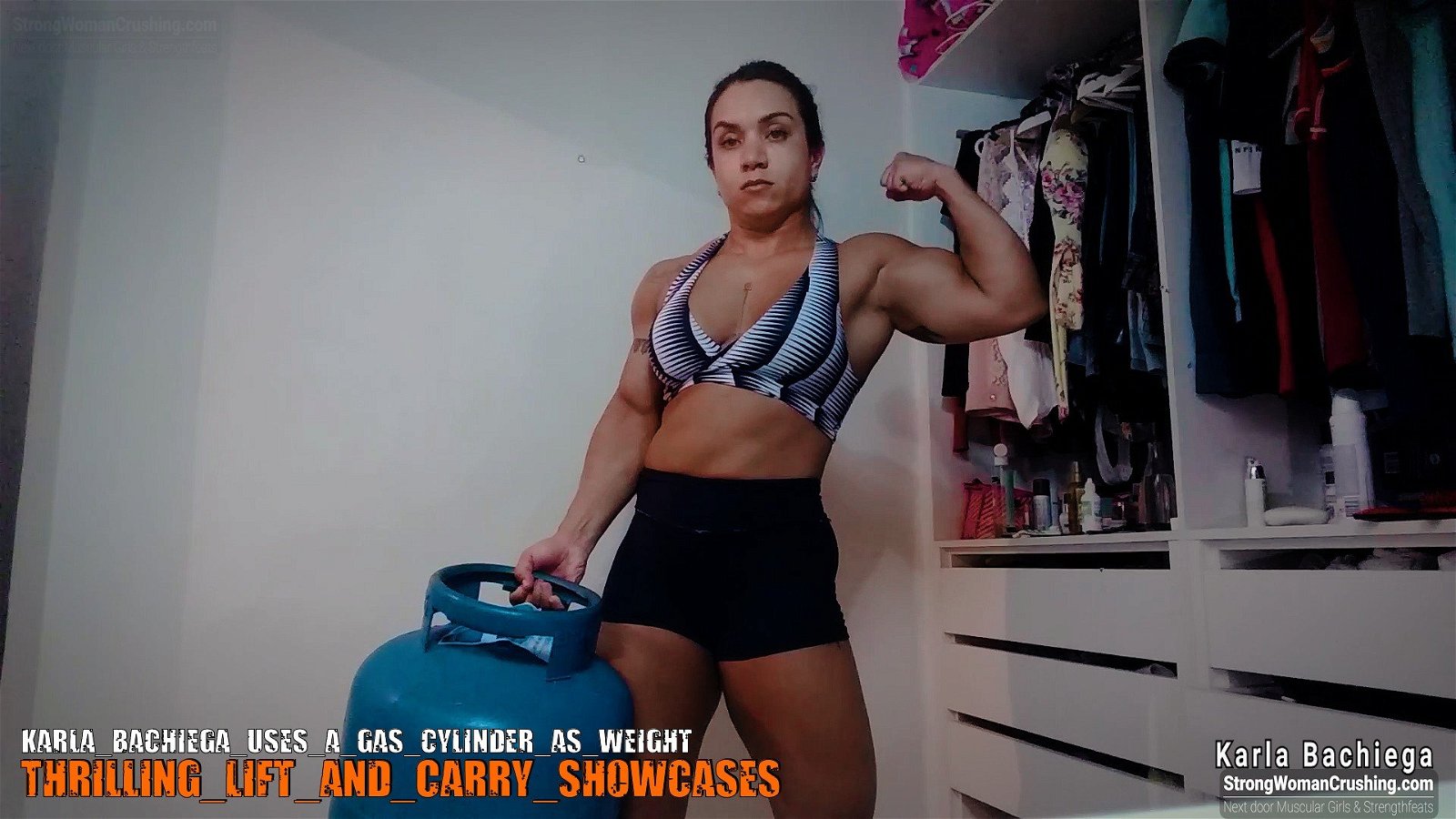 Photo by MusclegirlStrength with the username @MusclegirlStrength, who is a brand user,  September 17, 2023 at 4:52 AM and the text says '💪🏽 Get ready to be inspired! 🤩 Watch @KarlaBachiega use a gas cylinder as weight and become her strongest self! 🤩 Visit www.strongwomancrushing.com and get your membership today! 🤩 #StrongWomanCrushing #FitnessGoals #Inspiration #WomenEmpowerment..'
