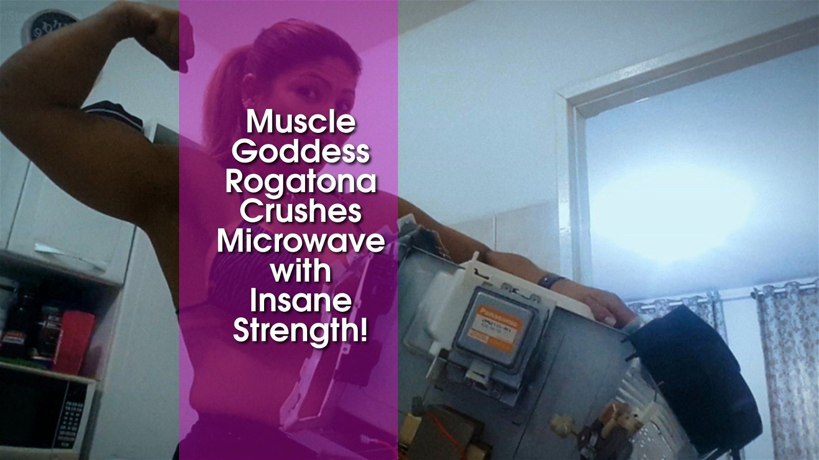 Photo by MusclegirlStrength with the username @MusclegirlStrength, who is a brand user,  January 6, 2024 at 12:53 PM and the text says 'Muscle Goddess Rogatona Crushes Microwave with Insane Strength!
Link: https://bit.ly/31e1Irb

Calling all muscle-loving men Witness the power of Rogatona as she flexes her incredible strength and muscles. Dont miss out on the action! Join our month..'