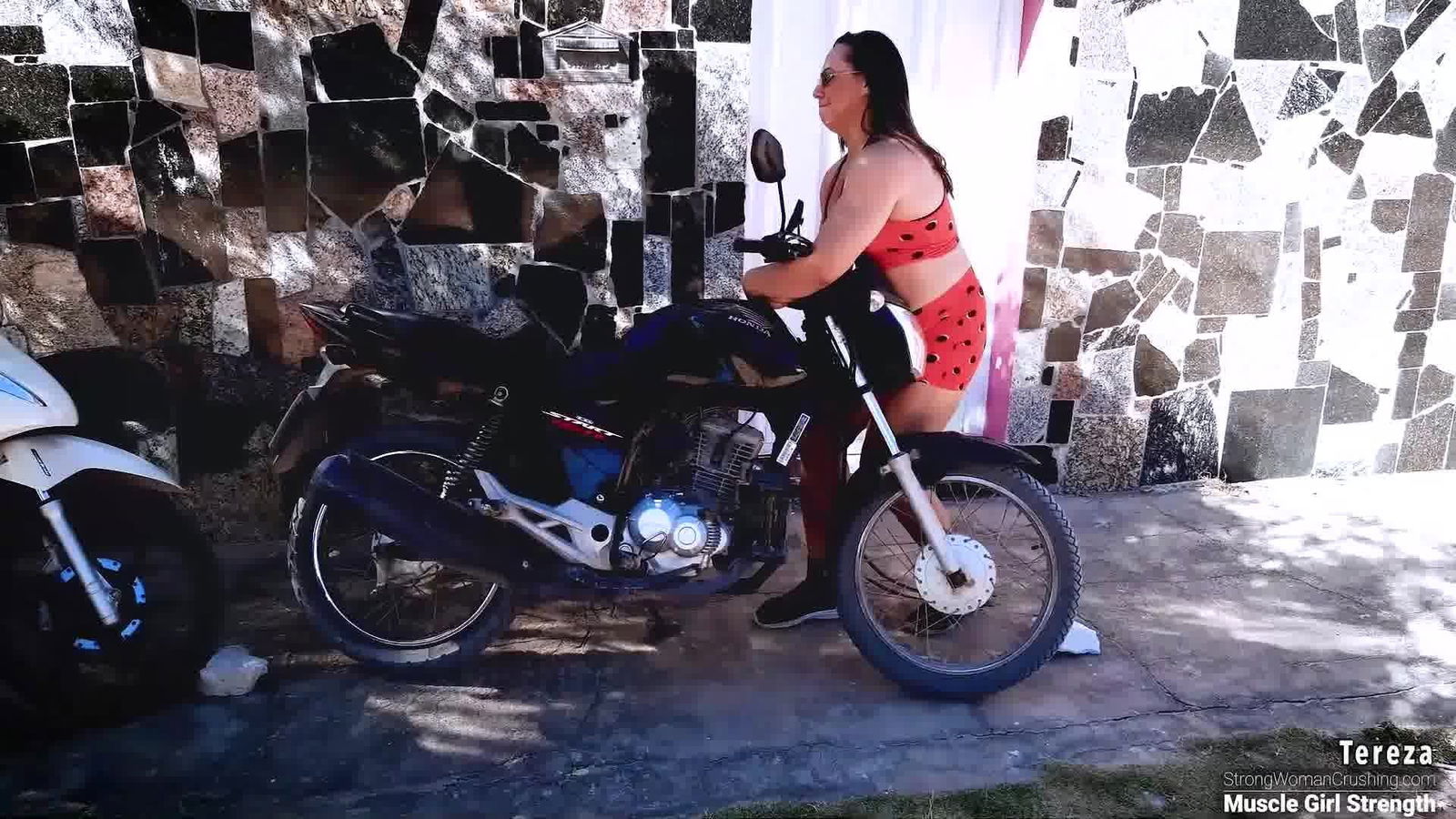 Album by MusclegirlStrength with the username @MusclegirlStrength, who is a brand user,  February 28, 2024 at 5:17 PM and the text says 'Unbelievable Strength: Tereza Lifts Motorcycle and Scooter!
Full Video: https://bit.ly/3y7A4bB

Experience the sheer power and sensuality of muscular female bodybuilders showcasing their strength through jaw-dropping feats - from lifting cars to..'