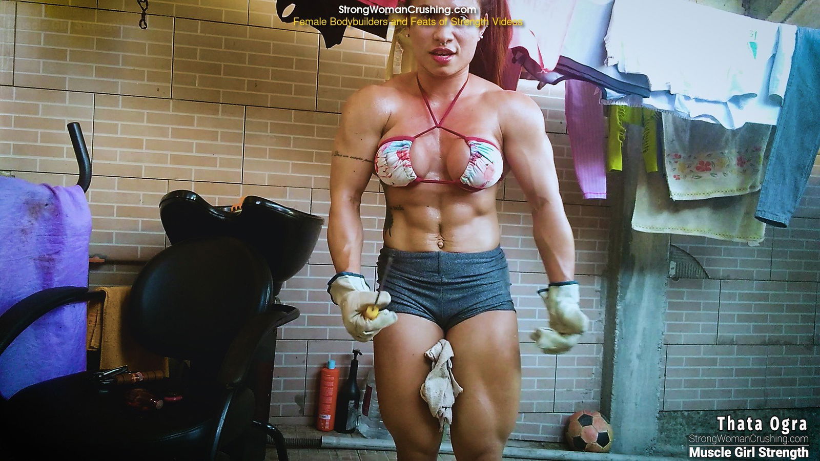 Album by MusclegirlStrength with the username @MusclegirlStrength, who is a brand user,  June 4, 2024 at 2:38 PM and the text says 'Muscle Maiden Mania: Watch Thata Ogra Crush Metal Tools!:
https://www.strongwomancrushing.com/2021/04/19/thata-ogra-smashes-and-bends-metal-tools/

Thata Ogra has unbelievable strength and power and she shows that by bending and smashing some meta..'