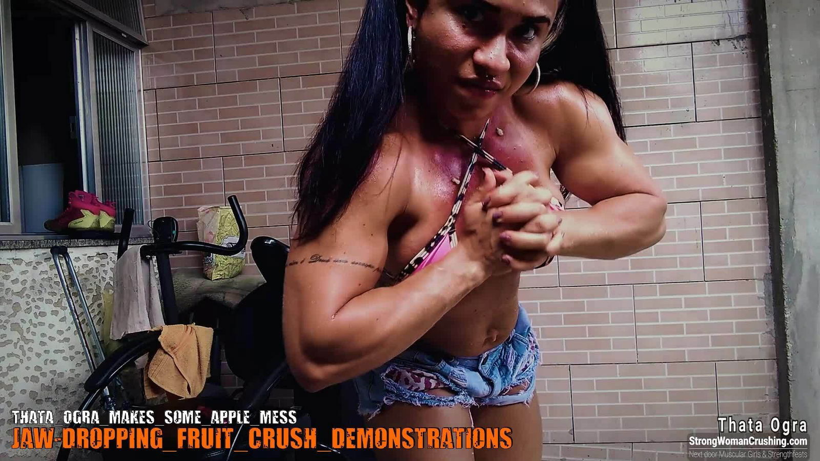 Album by MusclegirlStrength with the username @MusclegirlStrength, who is a brand user,  September 6, 2023 at 7:40 PM and the text says '🤩👩‍🍳 Get ready to learn from the best! 🤩👩‍🍳 Watch the amazing video of @ThataOgra as she makes some delicious apple mess! 🍎 🤤 Get your membership now at www.strongwomancrushing.com 💪 🔥 #StrongWomanCrushing #AppleMess #ThataOgra #Delicious..'