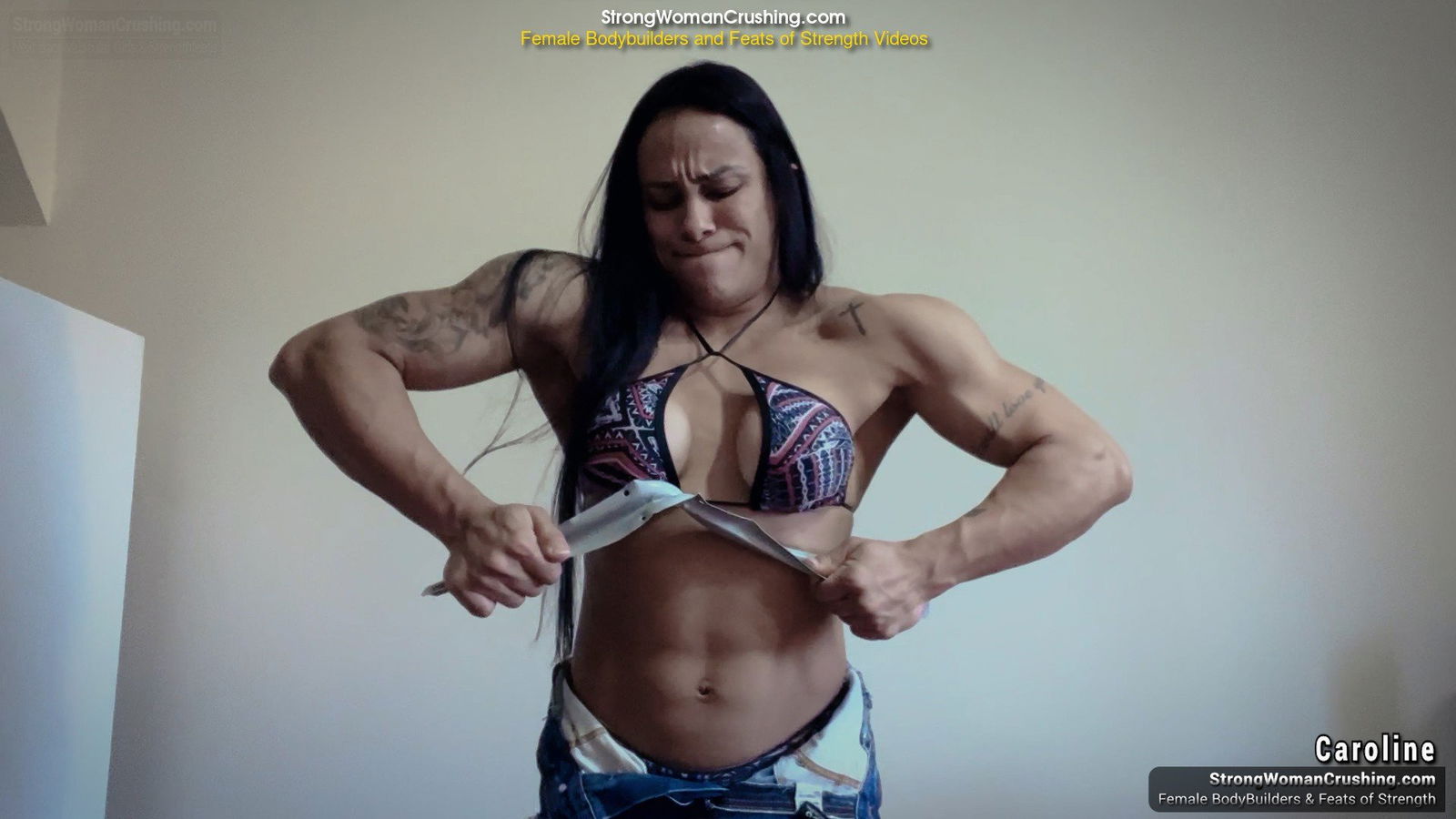 Album by MusclegirlStrength with the username @MusclegirlStrength, who is a brand user,  May 14, 2024 at 11:50 AM and the text says 'Caroline Crushes Metal Brackets with Insane Muscular Power!: https://www.strongwomancrushing.com/

#musclegirl #musclegirllove #femalemuscle #femalemuscles #featsofstrength #MuscleMavens #StrengthQueens #FlexAndBend'