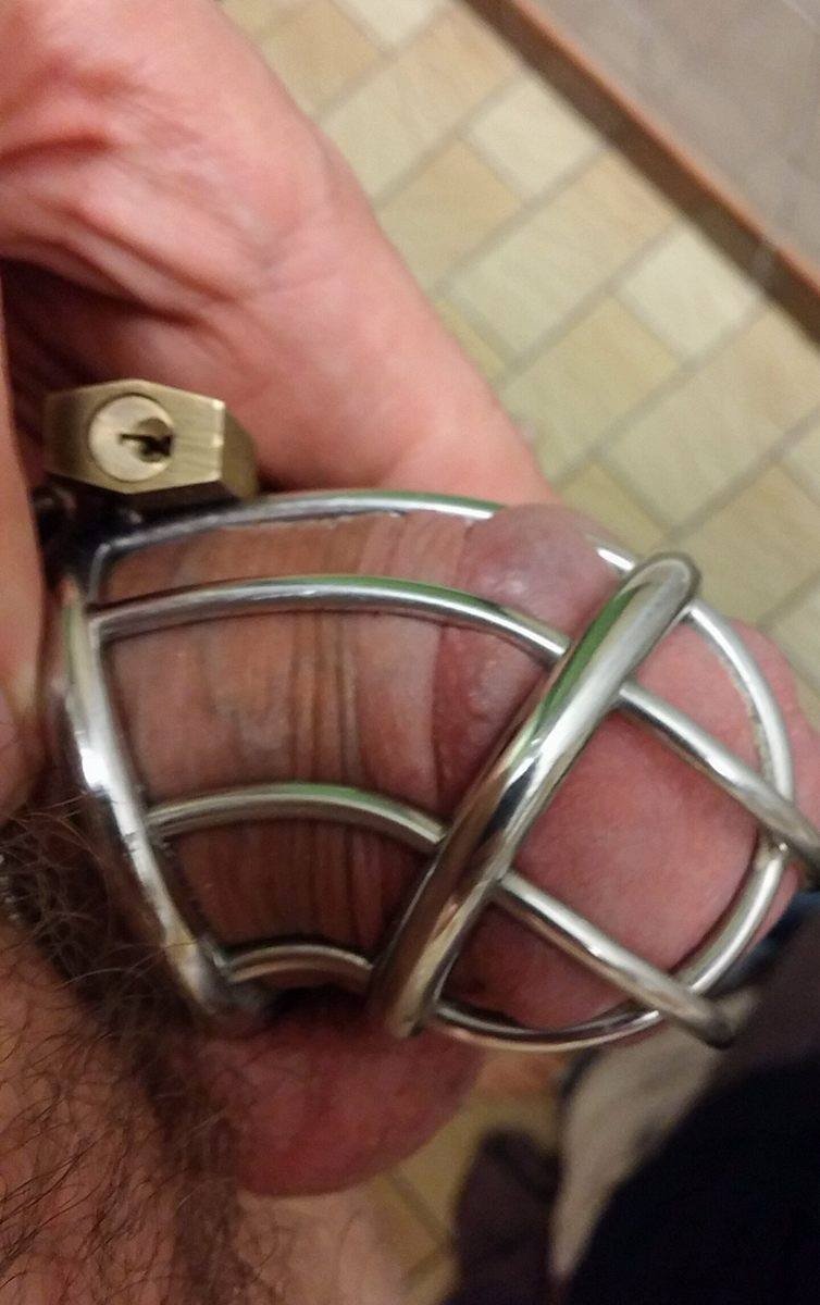 Photo by PeterDom with the username @PeterDom, who is a verified user, posted on December 11, 2018. The post is about the topic Male Chastity and the text says 'There is nothing better than a mature metal jailbird cage'