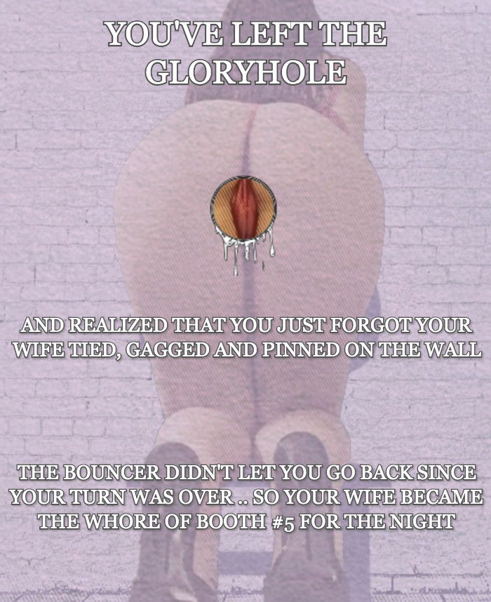 Photo by DirtyGirlie with the username @DirtyGirlie,  September 18, 2020 at 3:26 PM. The post is about the topic Cuckold Captions and the text says 'Wife became accidental gloryhole whore.'