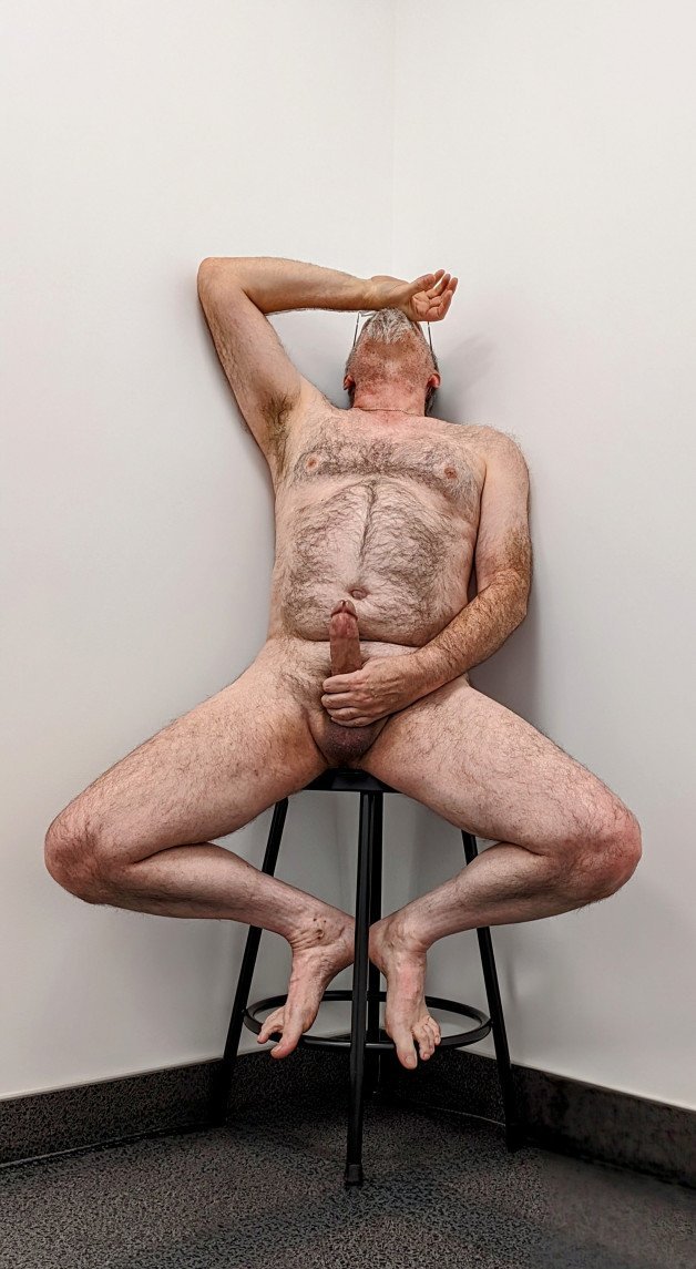 Photo by Cautious Curious with the username @CautiousCurious, who is a verified user,  January 30, 2024 at 2:09 PM. The post is about the topic Gay Hairy Men and the text says 'Masturbating on a stool.
#me #cock #hardcock #erection #balls #hairy #armpit #masturbation'