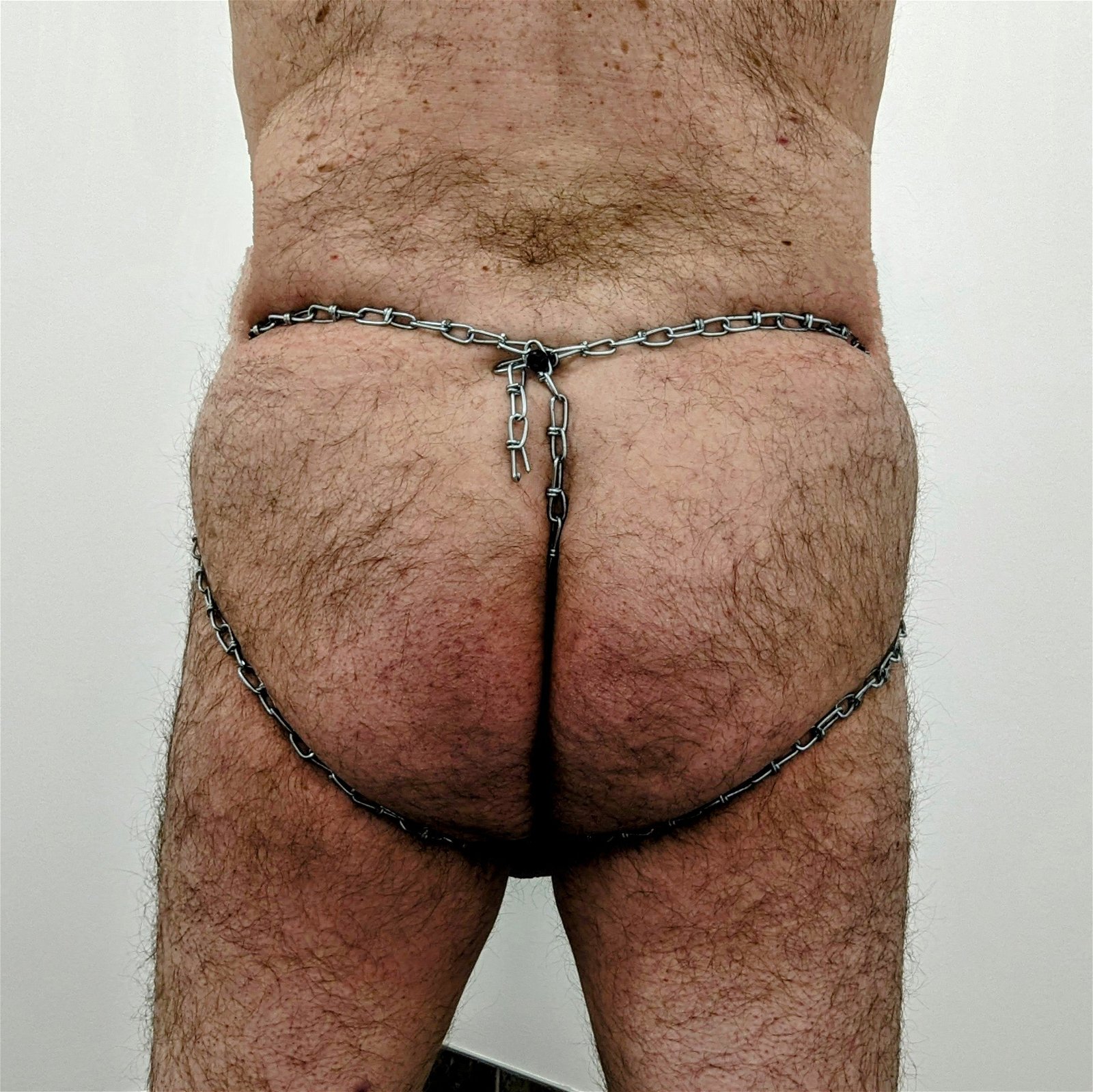 Photo by Cautious Curious with the username @CautiousCurious, who is a verified user,  March 3, 2023 at 10:36 PM. The post is about the topic Gay Bondage and the text says 'Trying out some self bondage with chains.
#me #ass #balls #cock #hairy #bondage #chains #cautiouscurious'