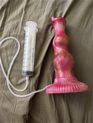 Photo by Bellla1999 with the username @Bellla1999, who is a verified user,  May 23, 2024 at 3:11 AM. The post is about the topic Monster Dildo and the text says 'New toy. Feeling excited to try it out'