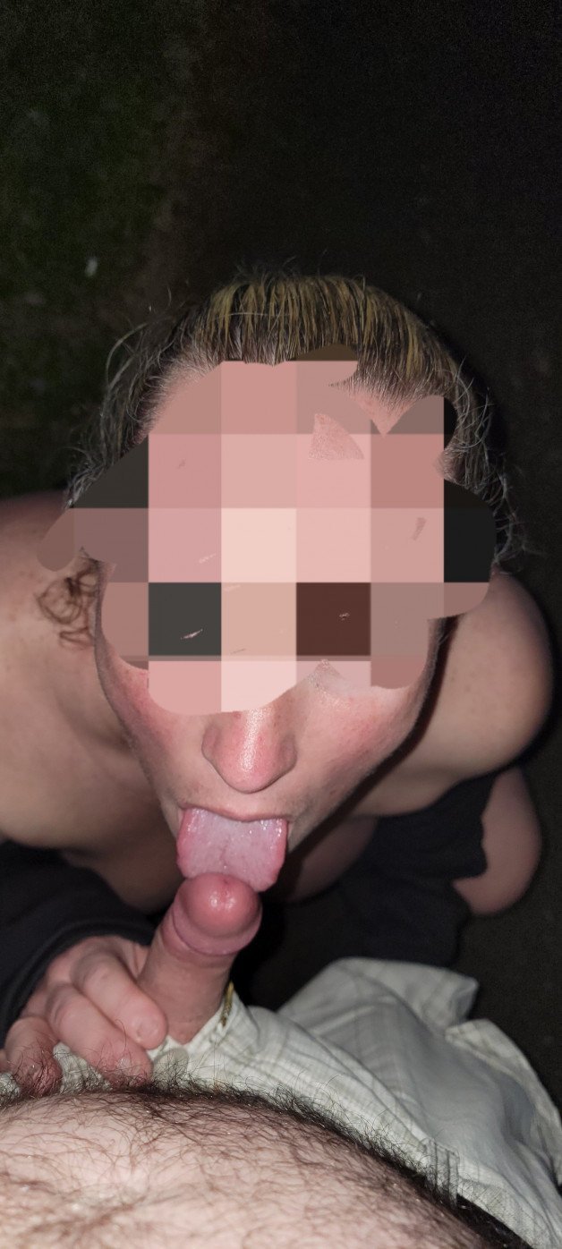 Photo by Staglife with the username @staglife1, who is a verified user,  September 28, 2023 at 8:11 PM. The post is about the topic Risky Public and the text says 'my sexy girlfriend sucking my cock outside'