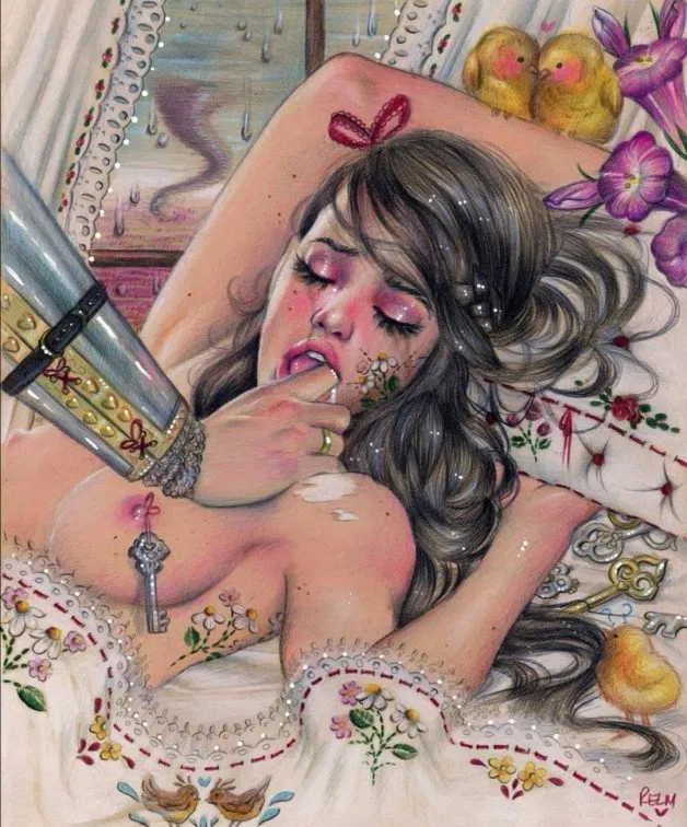 Photo by Curio Of Awesome with the username @CurioOfAwesome,  June 27, 2021 at 8:32 AM. The post is about the topic Erotic Paintings and the text says 'by natkitkats on twitter #painting #art #drawing #natkitkats'