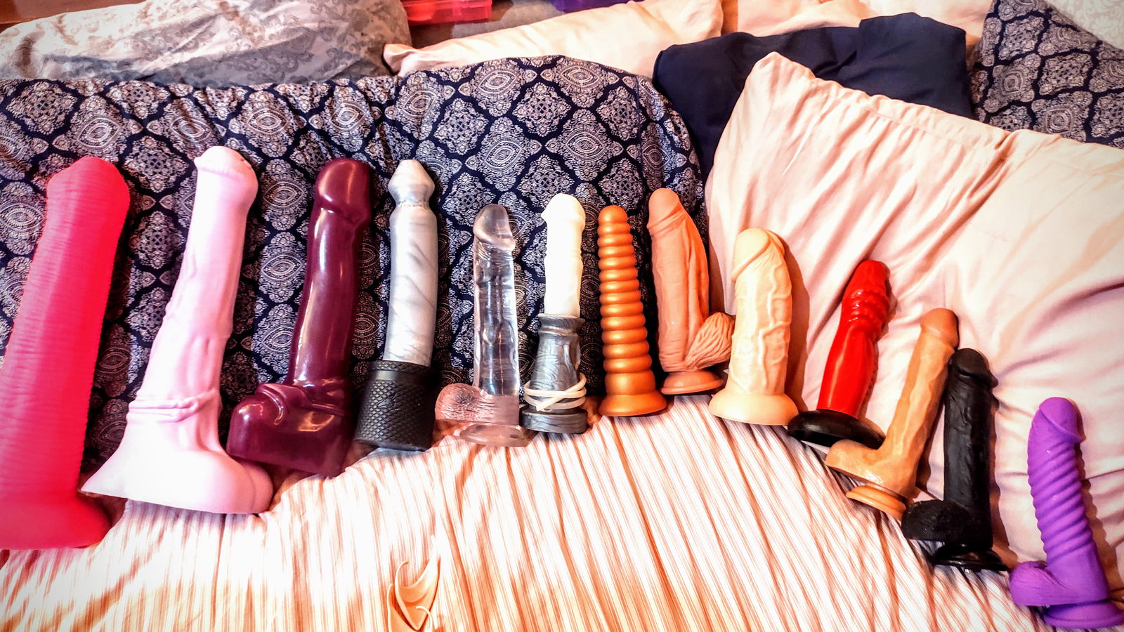 Album by Dawlface89 with the username @Dawlface89, who is a star user,  June 12, 2023 at 6:31 PM. The post is about the topic Sex Toys and the text says 'Just a few of my countless #toys #amatuer #baddragon #hismith'