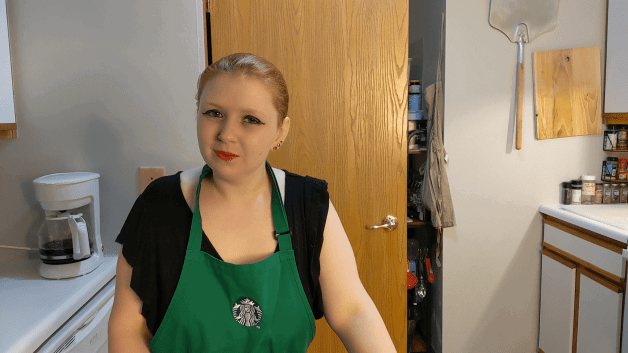 Photo by SpicedEnterprise with the username @spicesophia, who is a star user,  April 4, 2023 at 10:20 PM and the text says 'New barista clip is out now! How will this barista handle a rude customer? https://apclips.com/sophiasinclair/naughty-barista-deals-with-rude-customer'