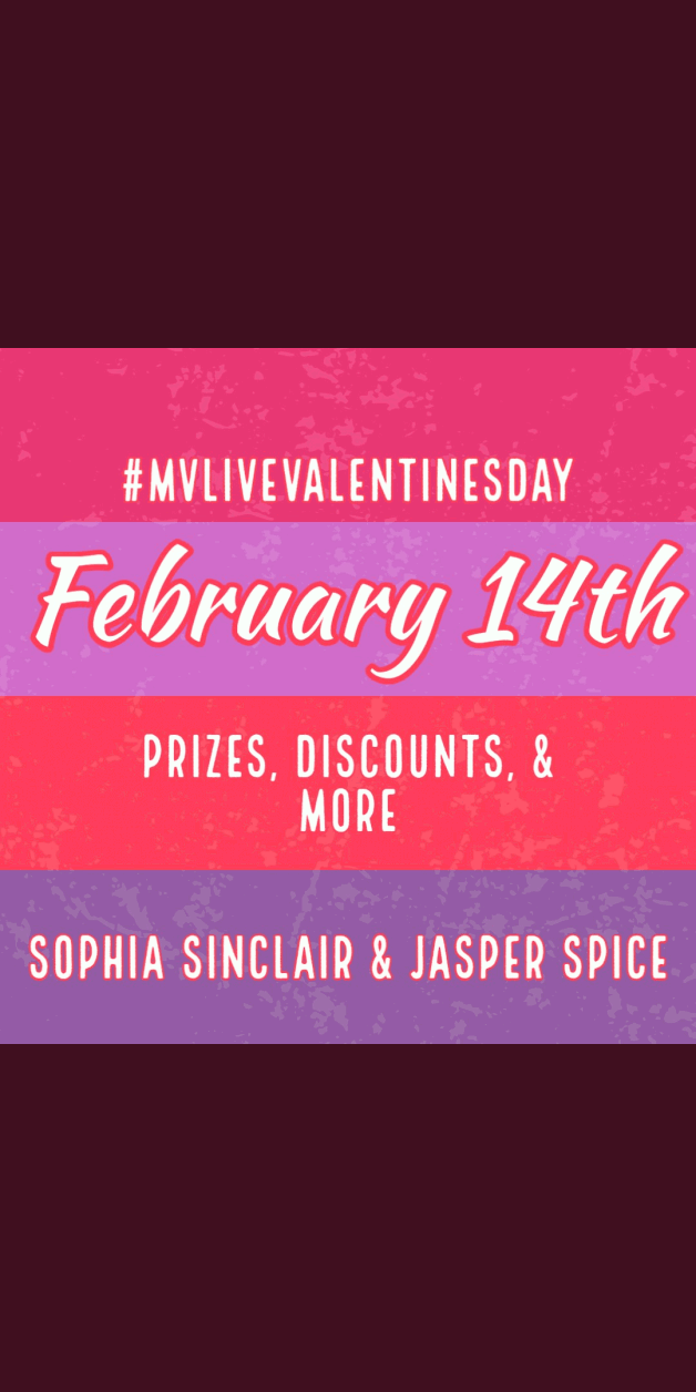 Photo by SpicedEnterprise with the username @spicesophia, who is a star user,  February 14, 2022 at 5:38 AM. The post is about the topic Valentine's Day and the text says '#MVLIVEVALENTINESDAY live show! We are starting in about 5 mins! SophiaSinclair.manyvids.com'
